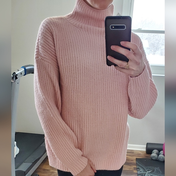 STYLE & CO Pink Chunky Turtleneck Sweater - Picture 5 of 9